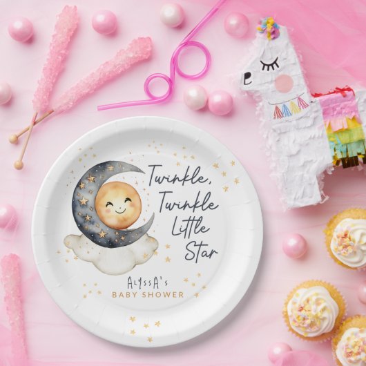 Twinkle Twinkle Little Star Baby shower Papieren Bordje (Feest)