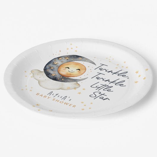 Twinkle Twinkle Little Star Baby shower Papieren Bordje (Gekanteld)