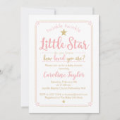 Twinkle Twinkle Little Star Baby shower Pink Gold Kaart (Voorkant)