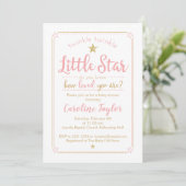 Twinkle Twinkle Little Star Baby shower Pink Gold Kaart (Staand voorkant)