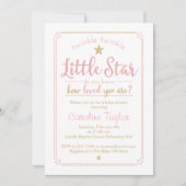 Twinkle Twinkle Little Star Baby shower Pink Gold Kaart (Voorkant)