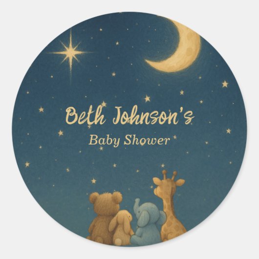 Twinkle Twinkle Little Star Baby shower Ronde Sticker (Voorkant)