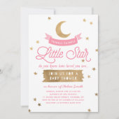 Twinkle Twinkle Little Star | Baby Shower | Roze Kaart (Voorkant)