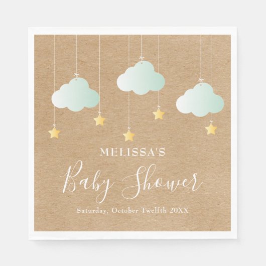 Twinkle Twinkle Little Star Baby Shower Rustiek Servet (Voorkant)