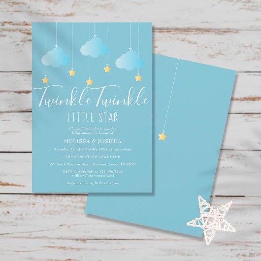 Twinkle Twinkle Little Star Baby shower / Sprinkle Kaart