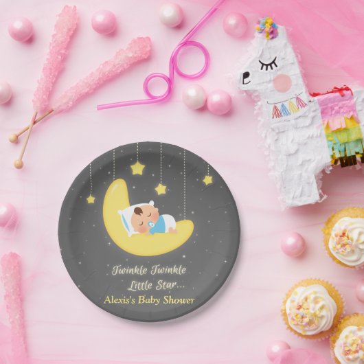 Twinkle Twinkle Little Star Baby shower Supply Papieren Bordje (Feest)