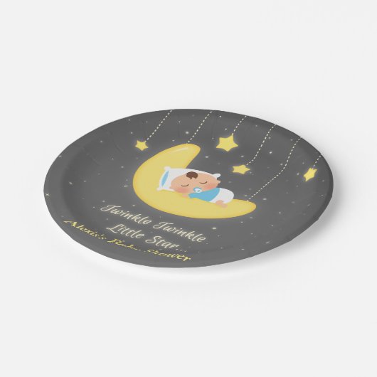 Twinkle Twinkle Little Star Baby shower Supply Papieren Bordje (Gekanteld)