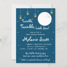 Twinkle, Twinkle, Little Star!  Baby Shower Uitnod