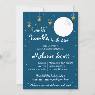 Twinkle, Twinkle, Little Star! Baby Shower Uitnod Kaart