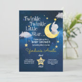 Twinkle Twinkle Little star baby shower-uitnodigin Kaart (Staand voorkant)