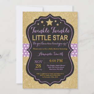 Twinkle Twinkle Little Star Baby Shower Uitnodigin Kaart
