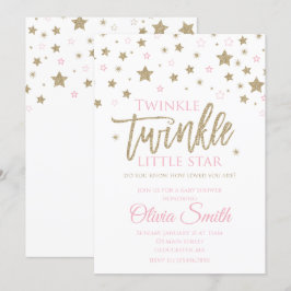 Twinkle Twinkle Little Star Baby Shower Uitnodigin Kaart