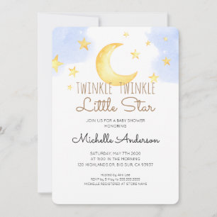 Twinkle Twinkle Little Star Baby Shower Uitnodigin Kaart
