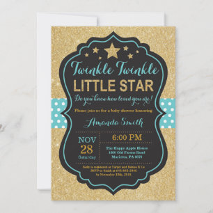Twinkle Twinkle Little Star Baby Shower Uitnodigin Kaart