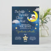 Twinkle Twinkle Little star baby shower-uitnodigin Kaart (Staand voorkant)