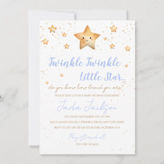 Twinkle Twinkle Little Star Baby Shower Uitnodigin Kaart