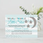 twinkle twinkle little star baby shower uitnodigin kaart (Staand voorkant)