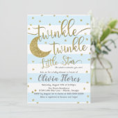 Twinkle Twinkle Little Star Baby Shower Uitnodigin Kaart (Staand voorkant)