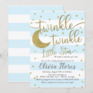 Twinkle Twinkle Little Star Baby Shower Uitnodigin Kaart