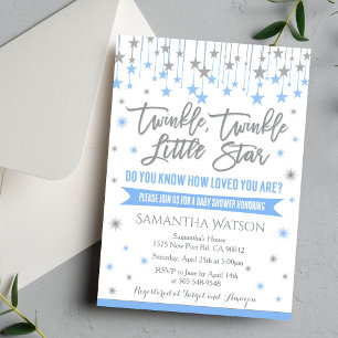 Twinkle Twinkle Little Star Baby Shower Uitnodigin Kaart