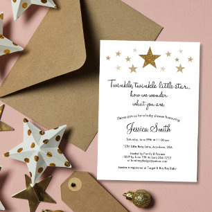 Twinkle Twinkle Little Star Baby Shower Uitnodigin Kaart