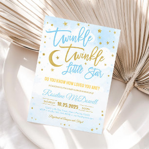 Twinkle Twinkle Little Star Baby Shower Uitnodigin Kaart