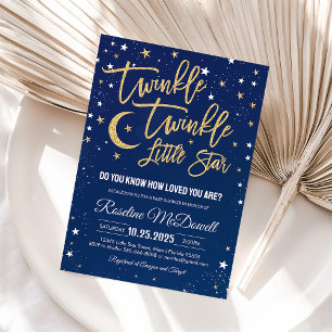 Twinkle Twinkle Little Star Baby Shower Uitnodigin Kaart