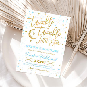 Twinkle Twinkle Little Star Baby Shower Uitnodigin Kaart
