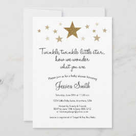 Twinkle Twinkle Little Star Baby Shower Uitnodigin Kaart