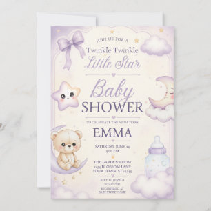 Twinkle Twinkle Little Star Baby Shower Uitnodigin Kaart