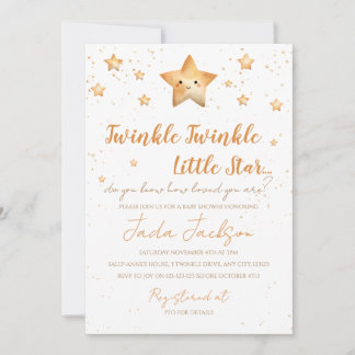 Twinkle Twinkle Little Star Baby Shower Uitnodigin Kaart