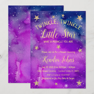 Twinkle Twinkle Little Star Baby shower-uitnodigin Kaart