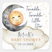 Twinkle Twinkle Little Star Baby shower Vierkante Sticker (Voorkant)
