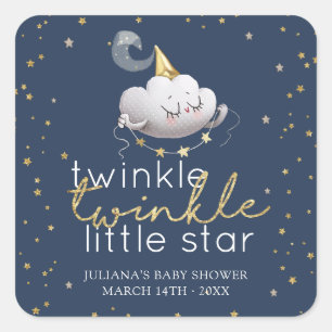 Twinkle Twinkle Little Star Baby shower Vierkante Sticker