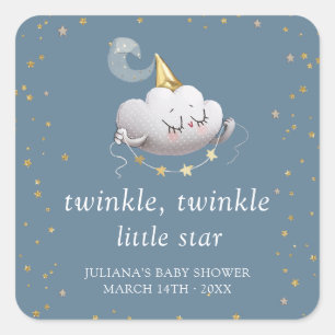 Twinkle Twinkle Little Star Baby shower Vierkante Sticker
