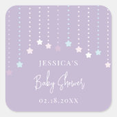 Twinkle Twinkle Little Star Baby shower Vierkante Sticker (Voorkant)