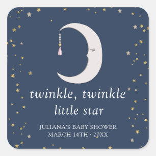 Twinkle Twinkle Little Star Baby Shower Vierkante Sticker