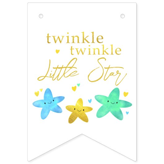 Twinkle Twinkle Little Star Baby shower Vlaggetjes (Eerste vlag)