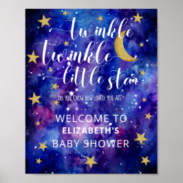 Twinkle Twinkle Little Star Baby shower Welcome Poster