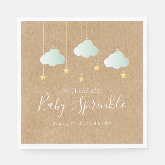 Twinkle Twinkle Little Star Baby Sprinkle Rustic Servet (Voorkant)