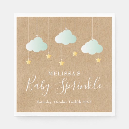 Twinkle Twinkle Little Star Baby Sprinkle Rustic Servet (Voorkant)