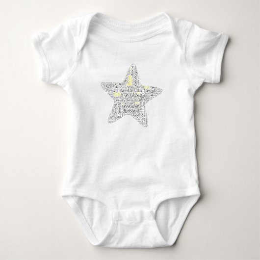 Twinkle Twinkle Little Star Baby Word Art Romper (Voorkant)
