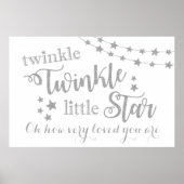 Twinkle Twinkle Little Star Backdrop Silver Sign Poster (Voorkant)