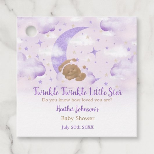 Twinkle Twinkle Little Star Beer Baby shower Bedankjes Labels (Voorkant)