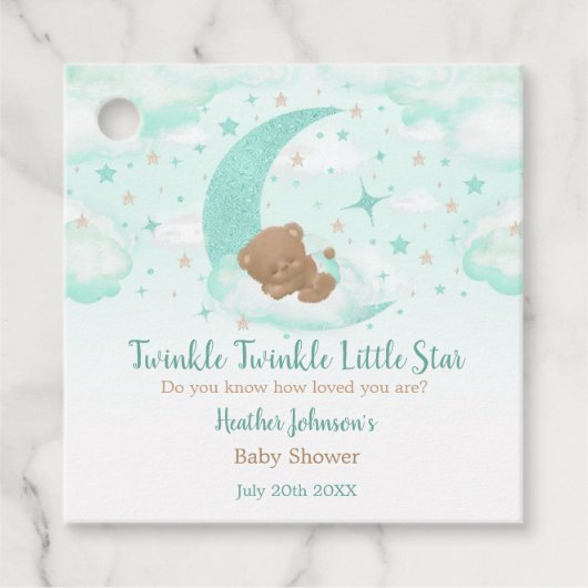 Twinkle Twinkle Little Star Beer Baby shower Bedankjes Labels (Voorkant)