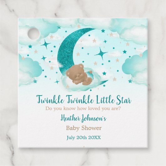 Twinkle Twinkle Little Star Beer Baby shower Bedankjes Labels (Voorkant)