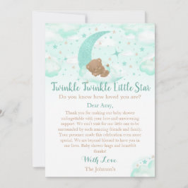 Twinkle Twinkle Little Star Beer Baby shower Bedankkaart