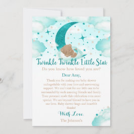 Twinkle Twinkle Little Star Beer Baby shower Bedankkaart