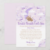 Twinkle Twinkle Little Star Beer Baby shower Bedankkaart (Voorkant / Achterkant)