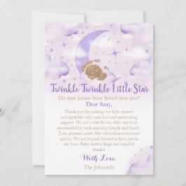 Twinkle Twinkle Little Star Beer Baby shower Bedankkaart